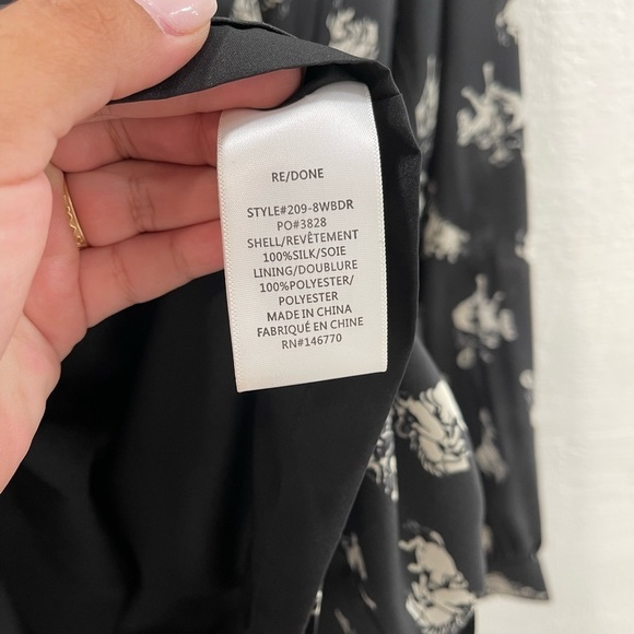 Re/Done 60s Cowboy Printed Bow Silk Dress - Picture 5 of 7